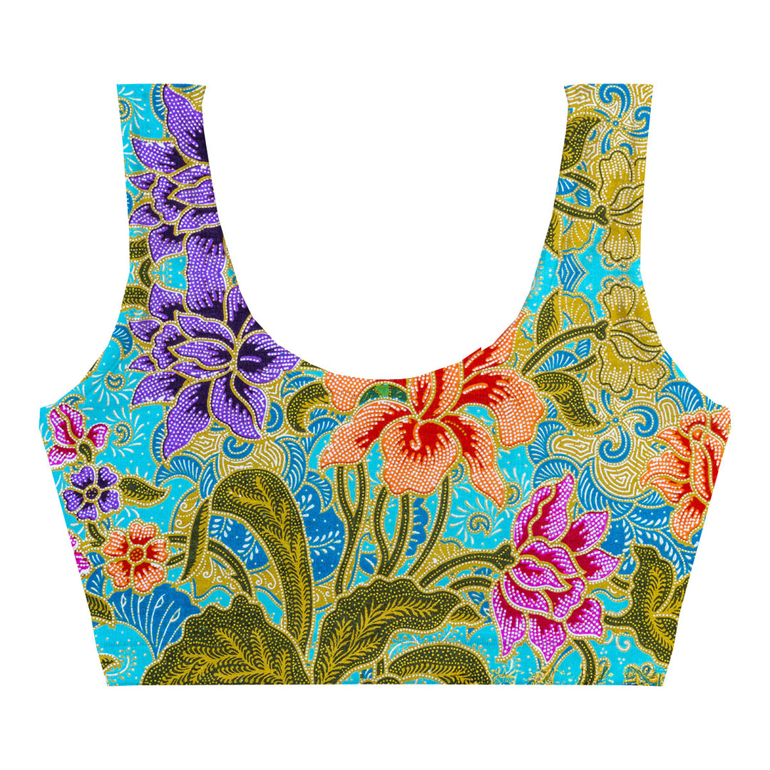 Bali Flowers Crop Top Front