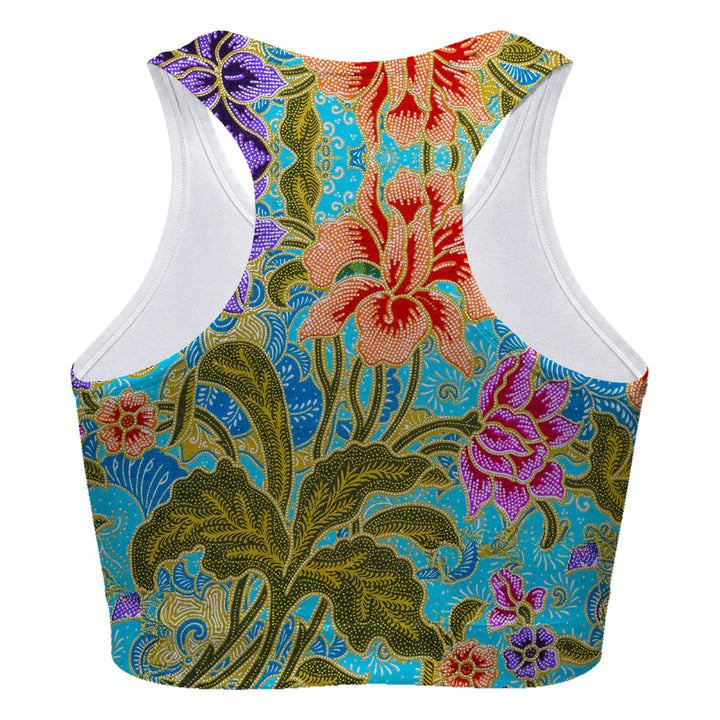 Bali Flowers Sport Bra Woman Underwear Beachwear Loungewear