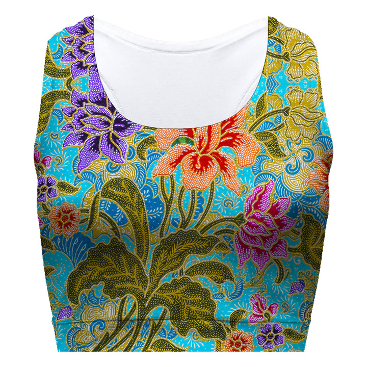 Bali Flowers Sport Bra Woman Underwear Beachwear Loungewear