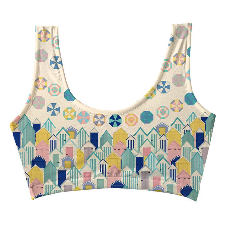 Beach Huts Crop Top Woman Underwear Beachwear Loungewear