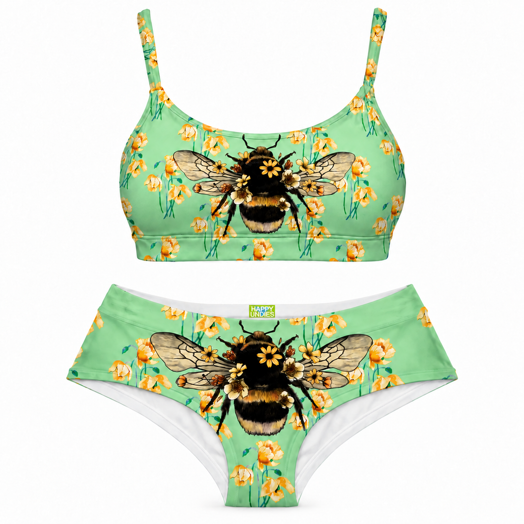 Bee Careful Top Maya – Set mit Happy Undies Label am Hipster-Innenbund