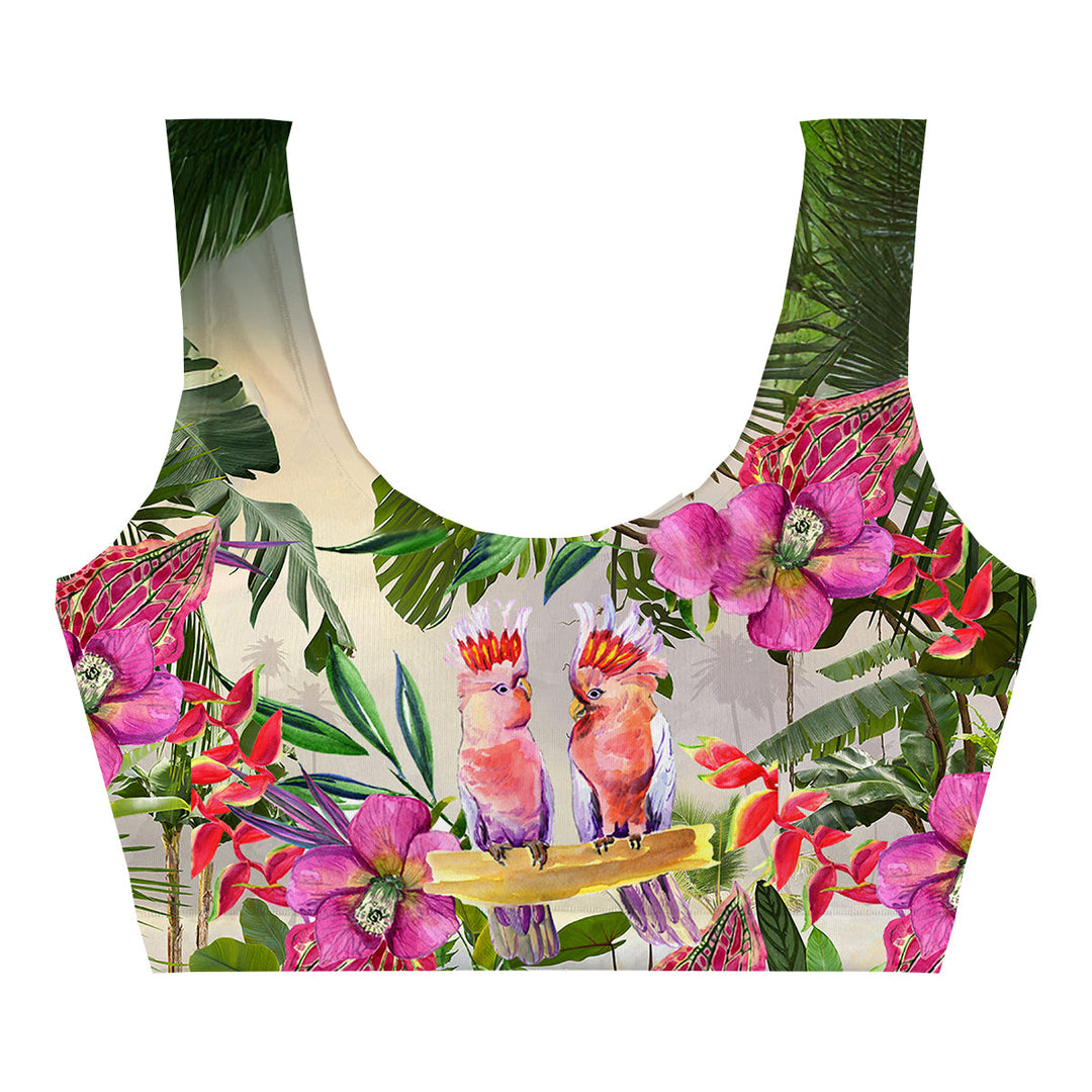 Birds Flirt Crop Top Front