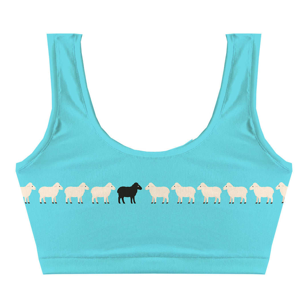 Black Sheep Blue Crop Top Woman Underwear Beachwear Loungewear