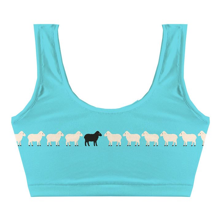 Black Sheep Blue Crop Top Woman Underwear Beachwear Loungewear