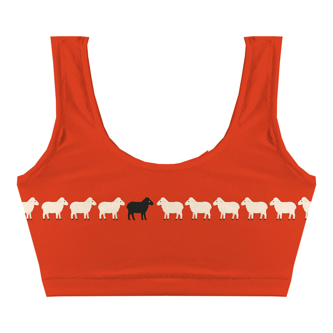 Black Sheep Red Crop Top Woman Underwear Beachwear Loungewear