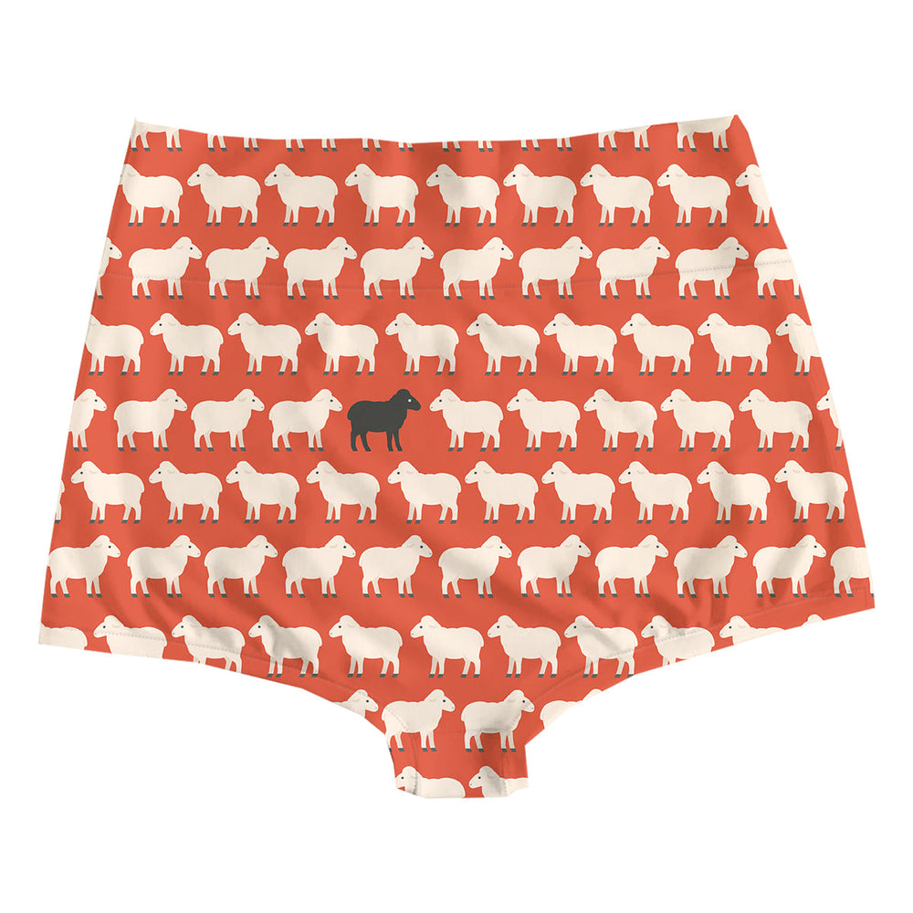 Black Sheep Red Highwaist Woman Underwear Beachwear Loungewear