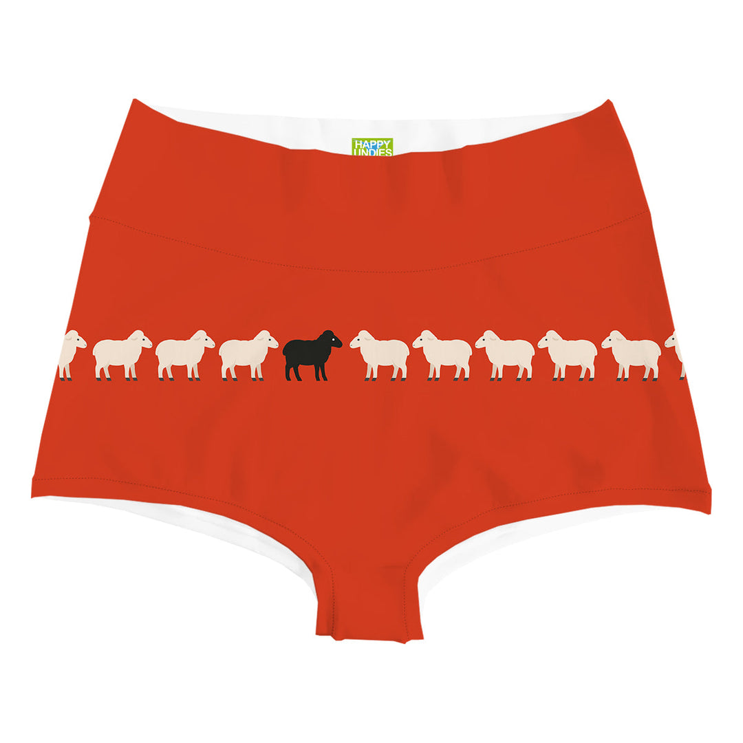 Black Sheep Red Highwaist Woman Underwear Beachwear Loungewear