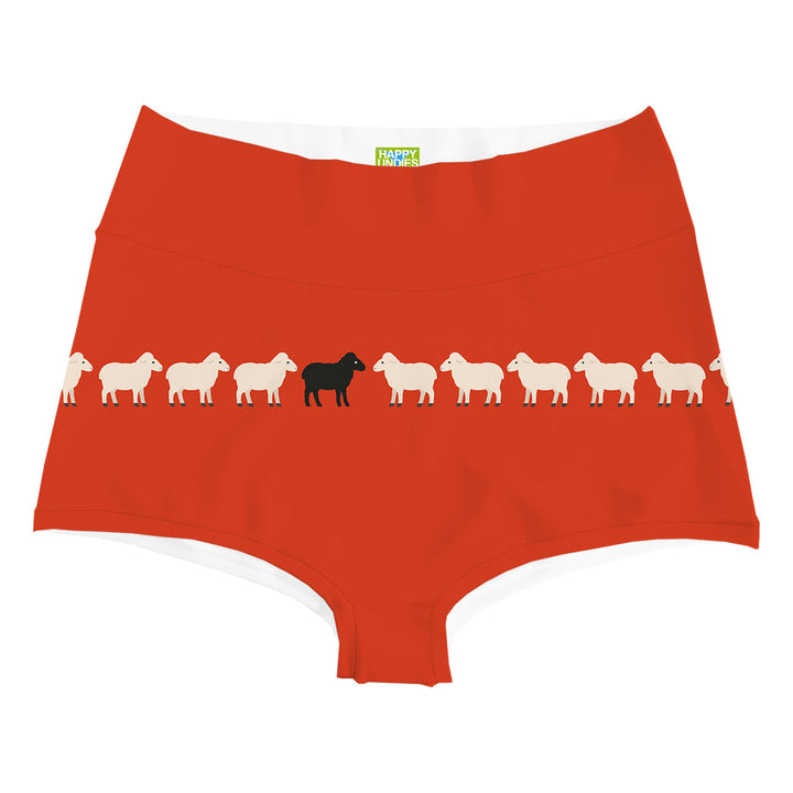 Black Sheep Red Highwaist Woman Underwear Beachwear Loungewear