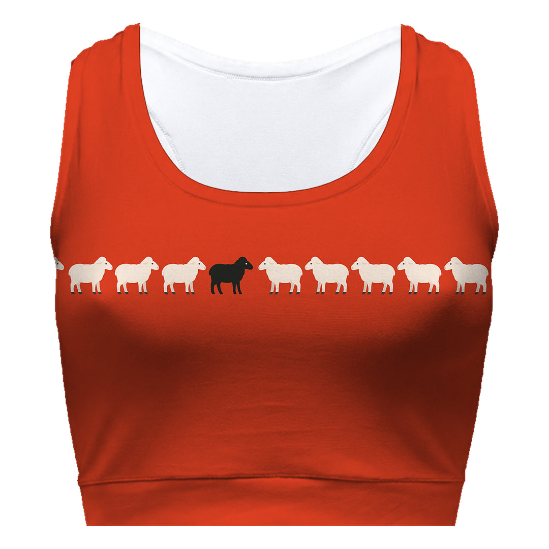 Black Sheep Red Sport Bra Woman Underwear Beachwear Loungewear