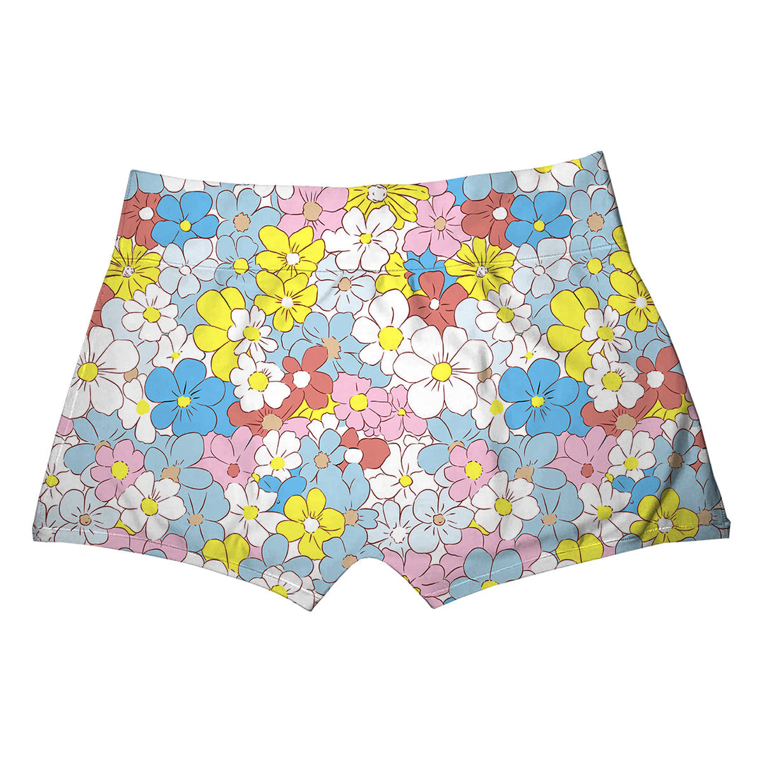 Blue Daisy Boxer Front