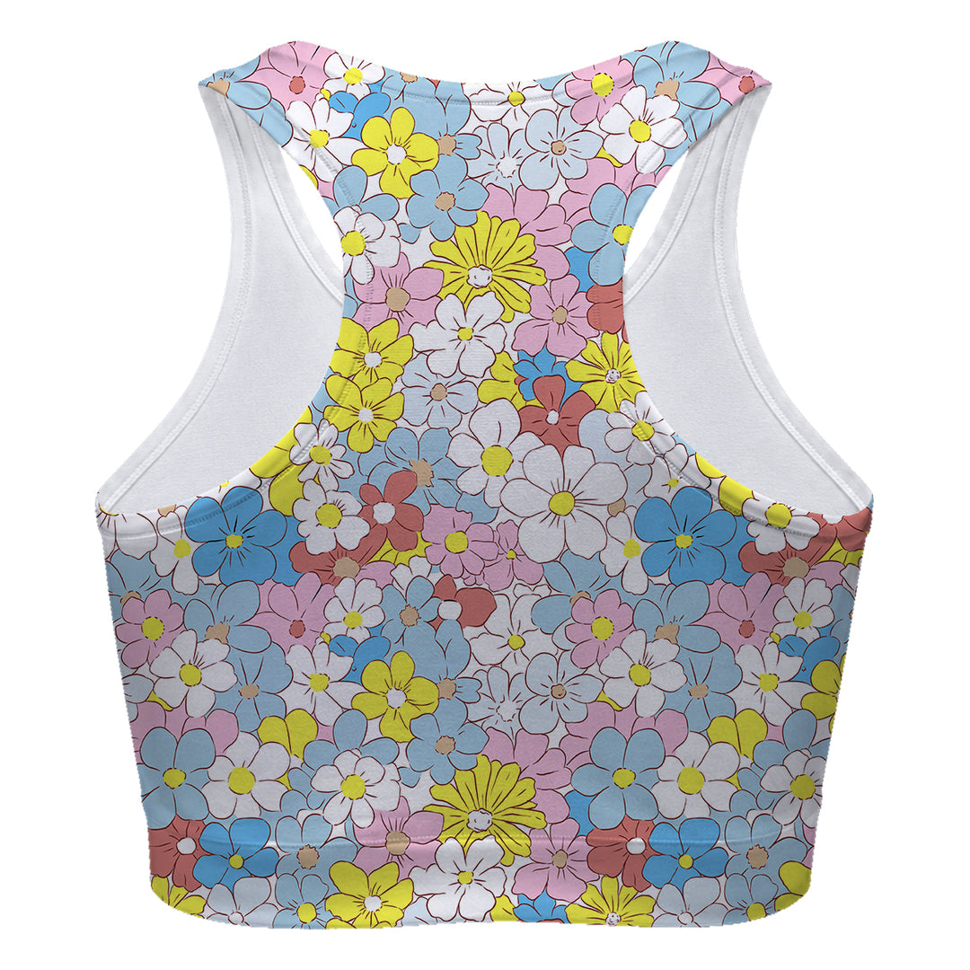 Blue Daisy Sport Bra Woman Underwear Beachwear Loungewear