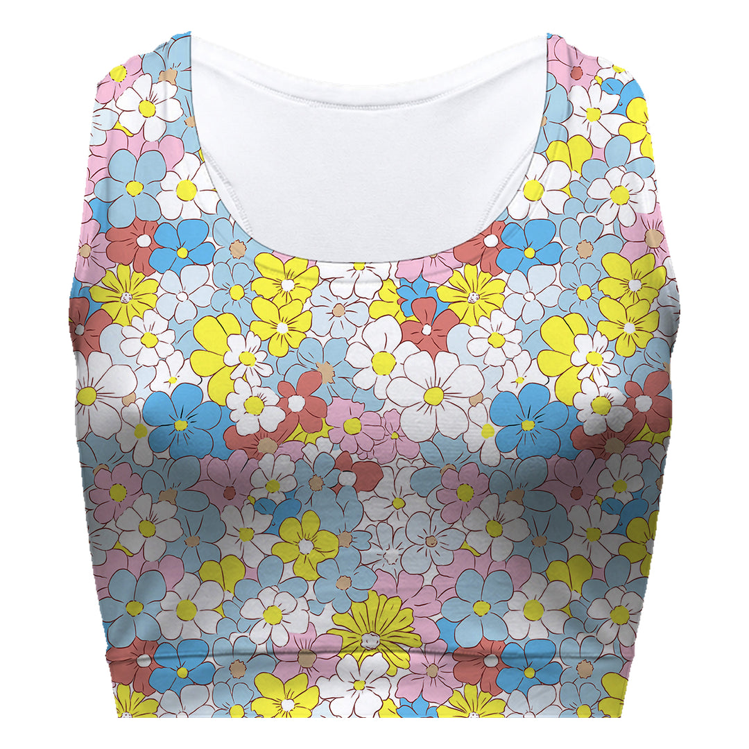 Blue Daisy Sport Bra Woman Underwear Beachwear Loungewear