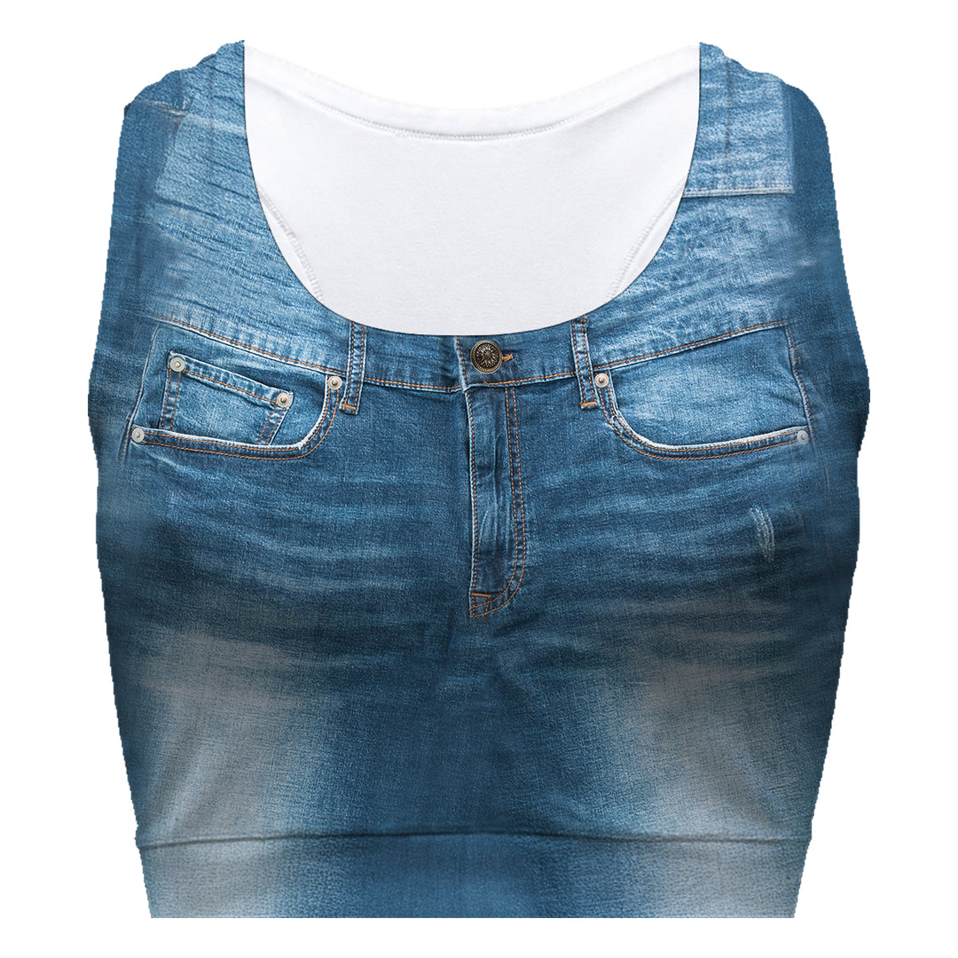 Blue Jeans Sport Bra Woman Underwear Beachwear Loungewear