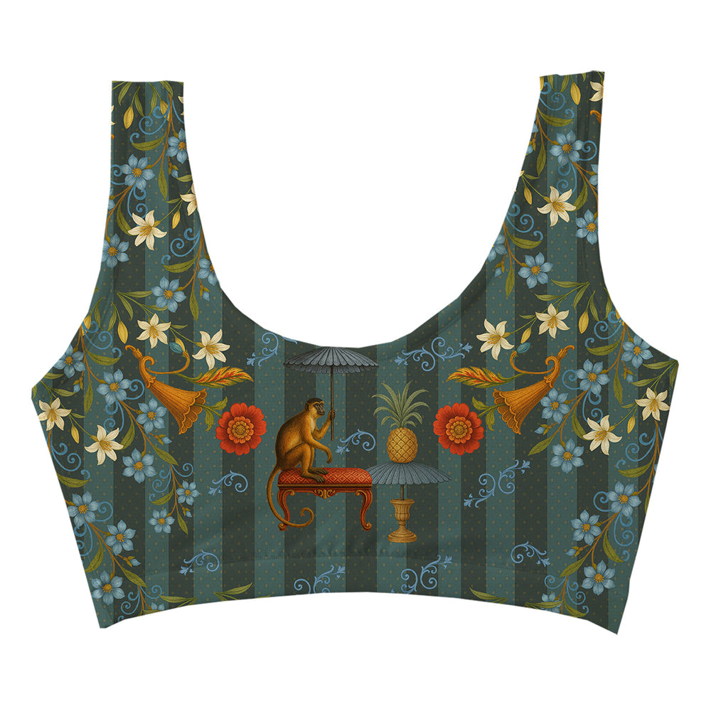 Botanic Monkey Crop Top Woman Underwear Beachwear Loungewear
