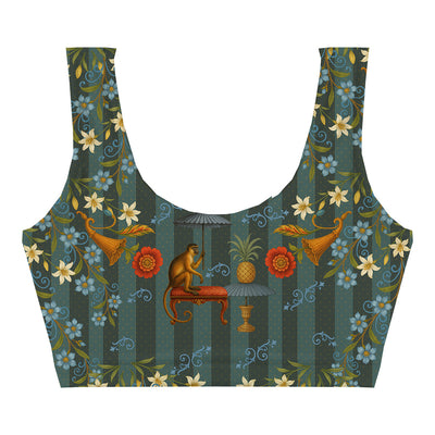 Botanic Monkey Crop Top Woman Underwear Beachwear Loungewear
