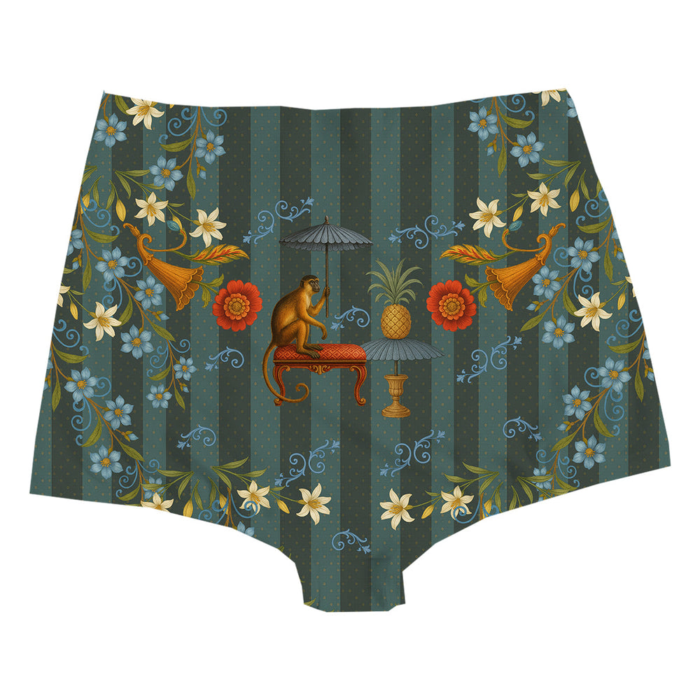 Botanic Monkey Highwaist Woman Underwear Beachwear Loungewear