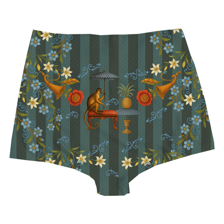 Botanic Monkey Highwaist Woman Underwear Beachwear Loungewear