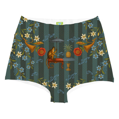 Botanic Monkey Highwaist Woman Underwear Beachwear Loungewear
