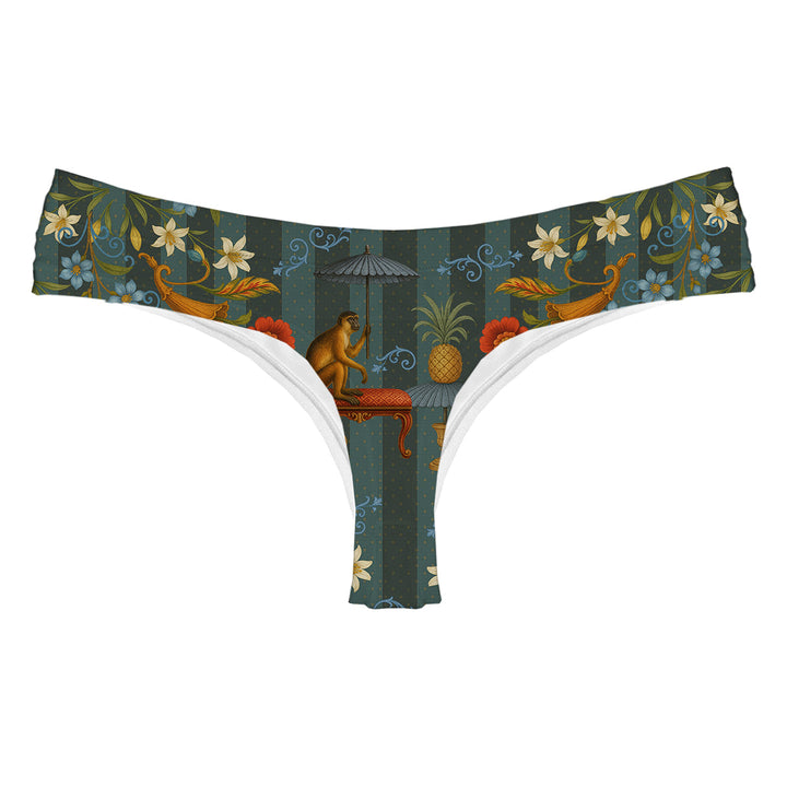 Botanic Monkey String Woman Underwear Beachwear Loungewear