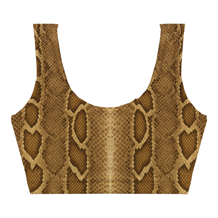 Brown Phyton Crop Top Woman Underwear Beachwear Loungewear