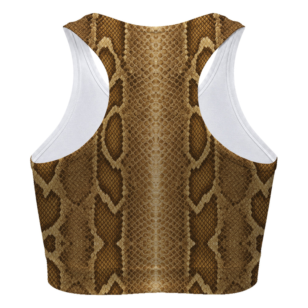 Brown Phyton Sport Bra Woman Underwear Beachwear Loungewear