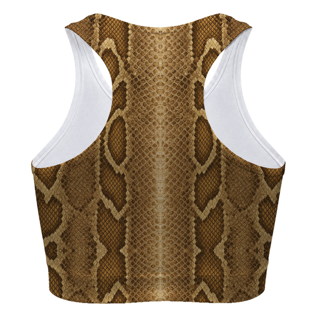 Brown Phyton Sport Bra Woman Underwear Beachwear Loungewear