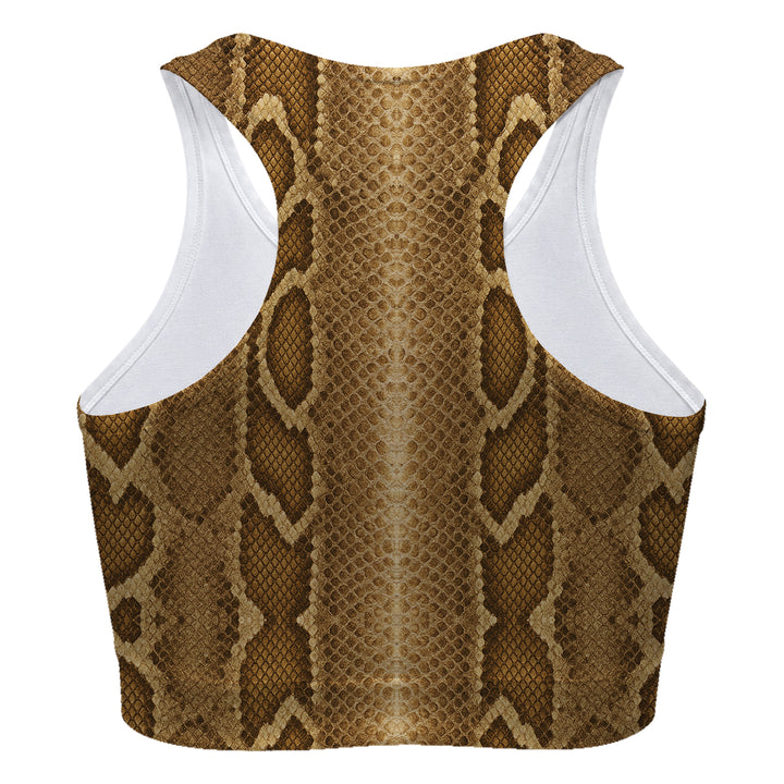 Brown Phyton Sport Bra Woman Underwear Beachwear Loungewear