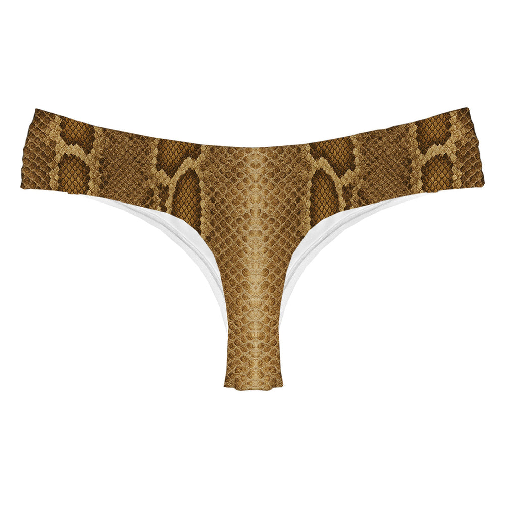 Brown Phyton String Woman Underwear Beachwear Loungewear