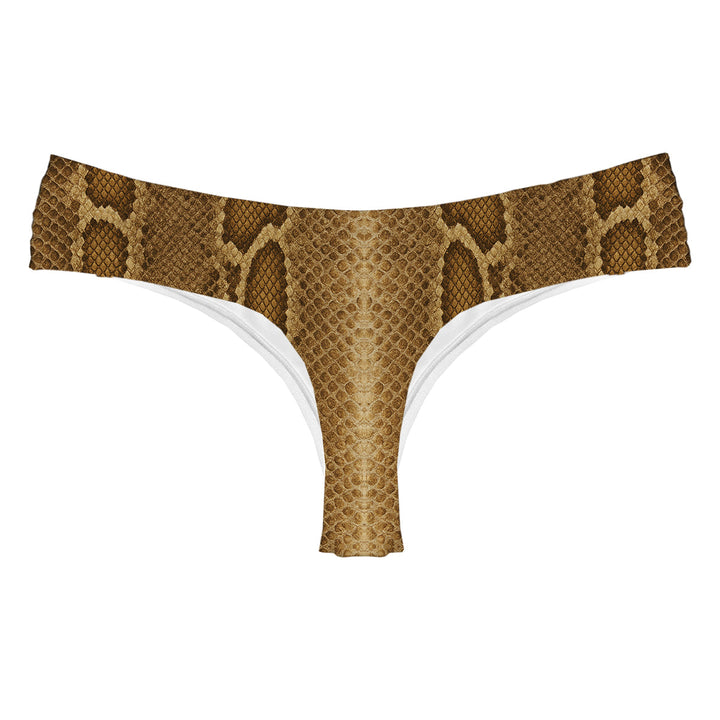 Brown Phyton String Woman Underwear Beachwear Loungewear