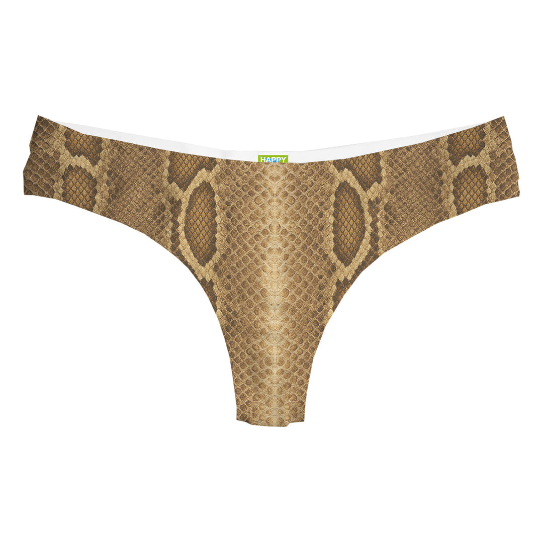 Brown Phyton String Woman Underwear Beachwear Loungewear