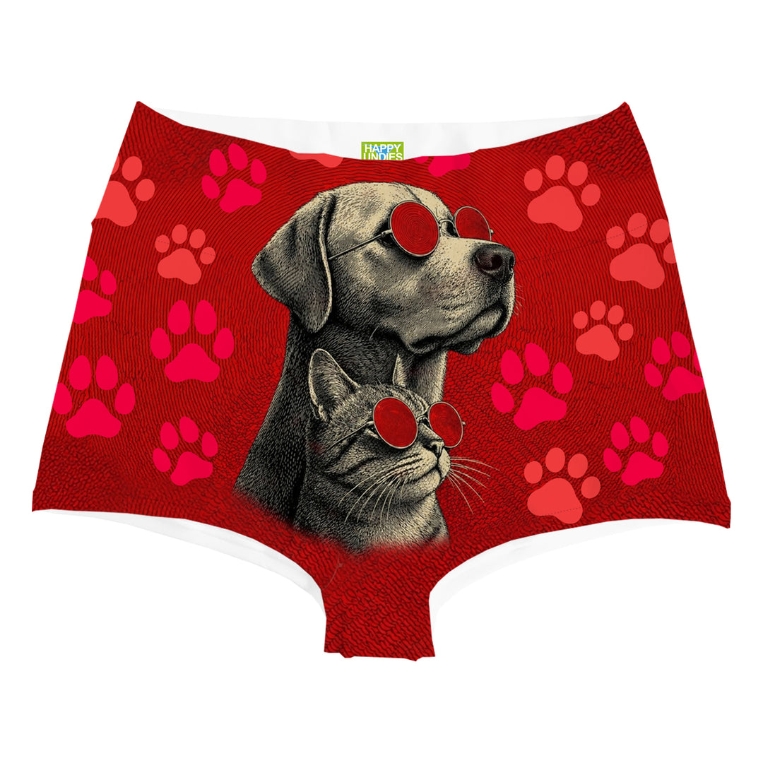 Cat And Dog Highwaist Woman Underwear Beachwear Loungewear