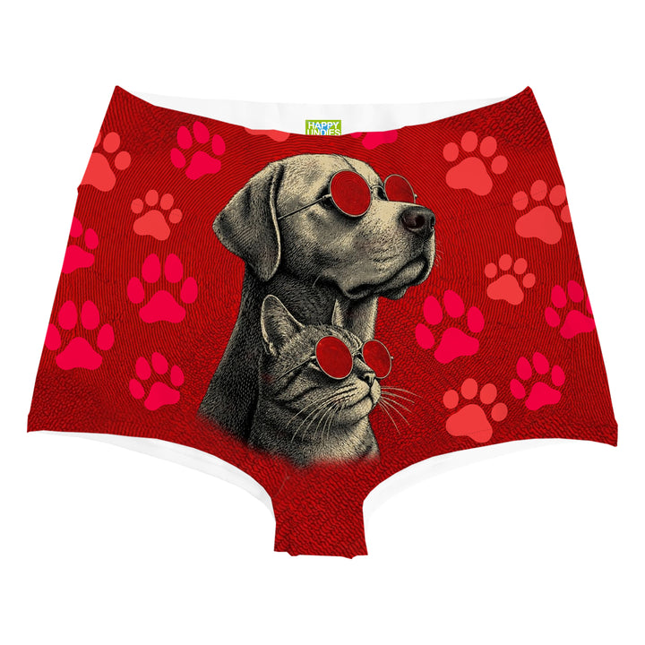 Cat And Dog Highwaist Woman Underwear Beachwear Loungewear