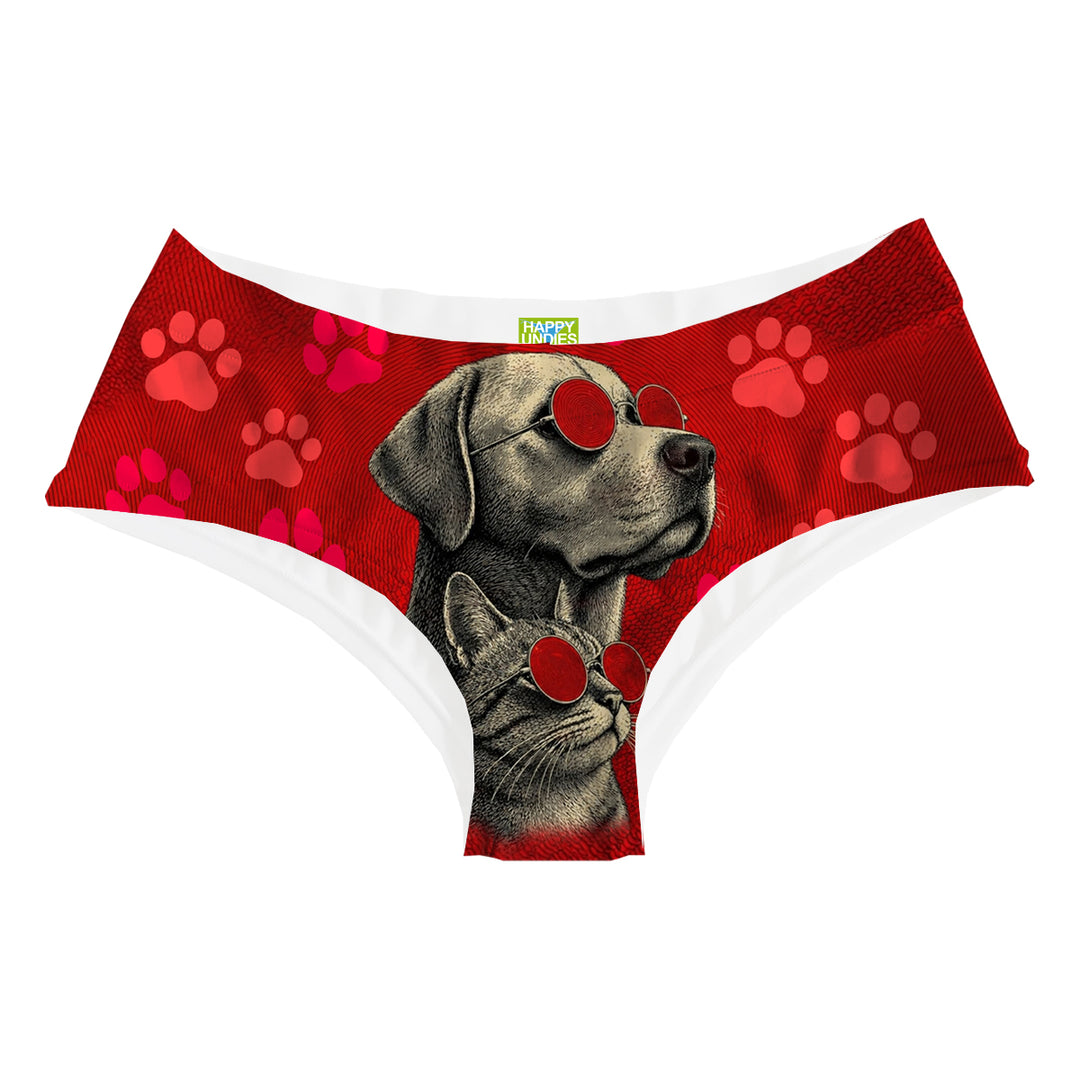 Cat And Dog Hipster Woman Underwear Beachwear Loungewear