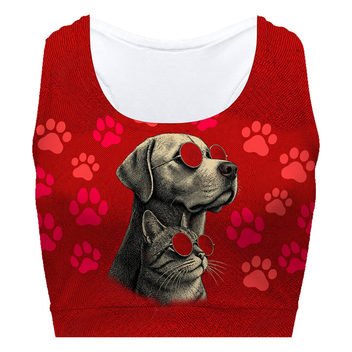 Cat And Dog Sport Bra Woman Underwear Beachwear Loungewear