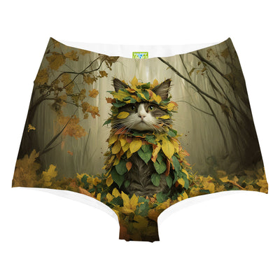 Cat Fall Highwaist Woman Underwear Beachwear Loungewear