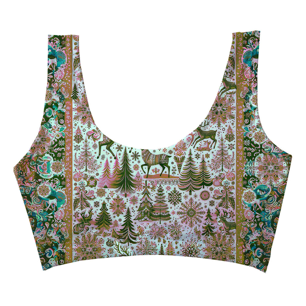 Christmas Deer Crop Top Woman Underwear Beachwear Loungewear