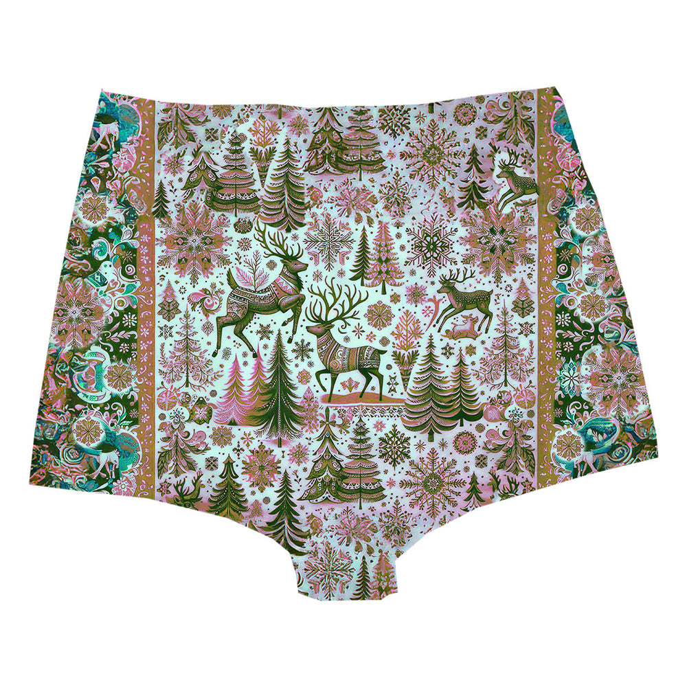 Christmas Deer Highwaist Woman Underwear Beachwear Loungewear