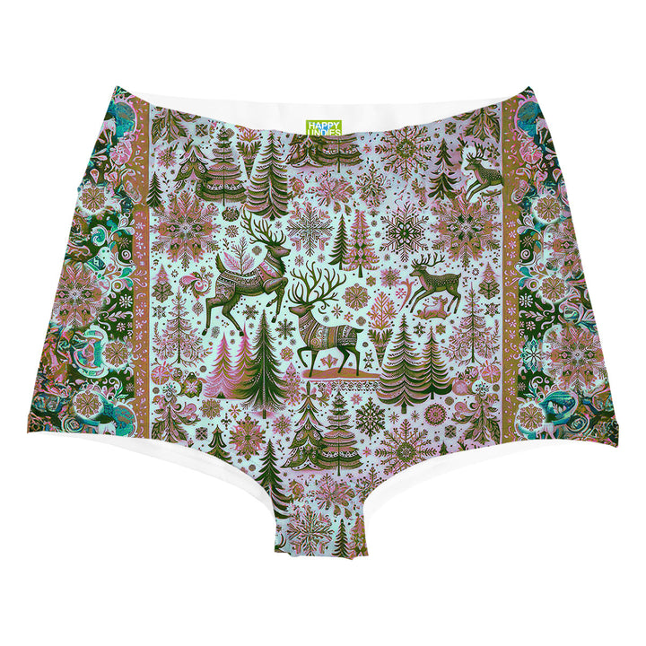 Christmas Deer Highwaist Woman Underwear Beachwear Loungewear