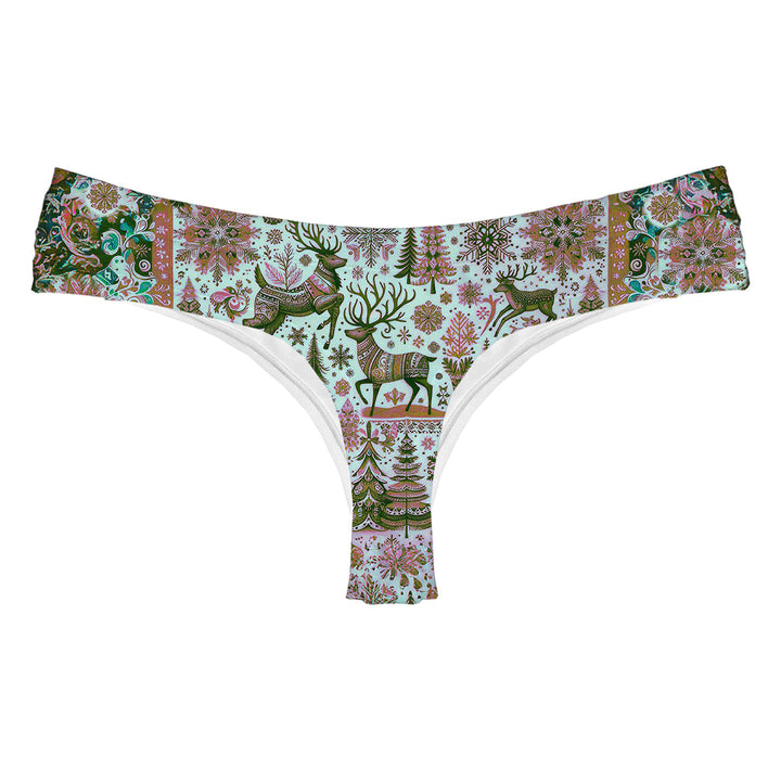 Christmas Deer String Woman Underwear Beachwear Loungewear