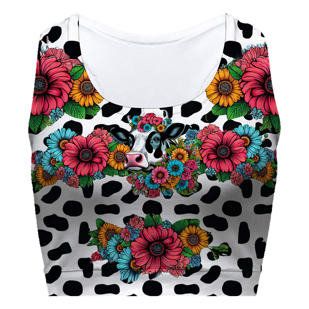 Cow Pop Art Sport Bra Woman Underwear Beachwear Loungewear