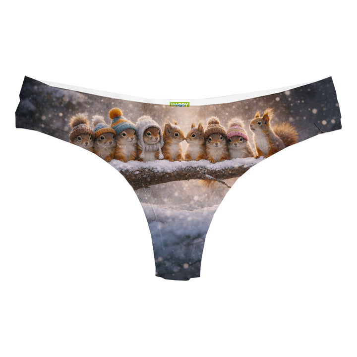 Cozy Squirrels String Woman Underwear Beachwear Loungewear
