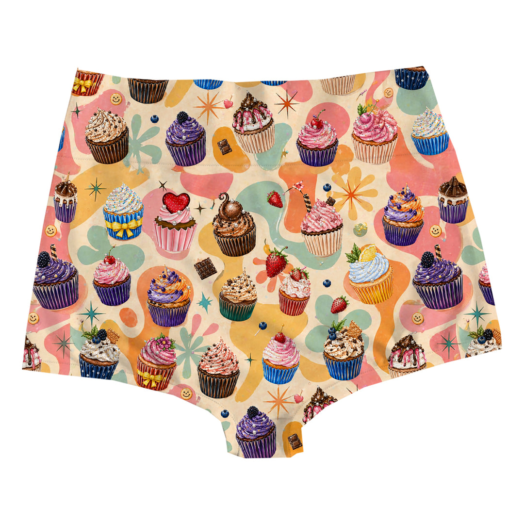 Cupcakes Highwaist Woman Underwear Beachwear Loungewear