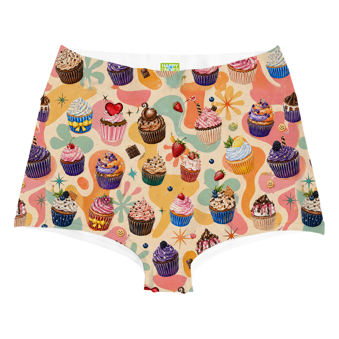 Cupcakes Highwaist Woman Underwear Beachwear Loungewear