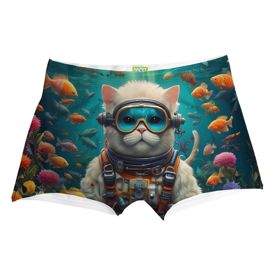 Diving Cat Boxer Front