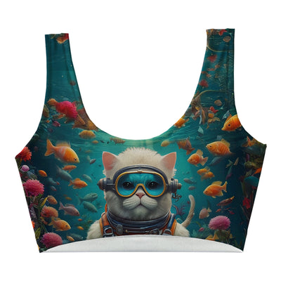 Diving Cat Crop Top Front