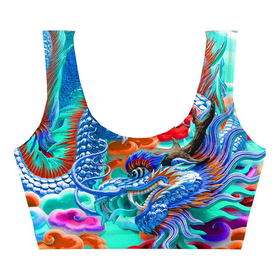 Dragon Blue Crop Top Front
