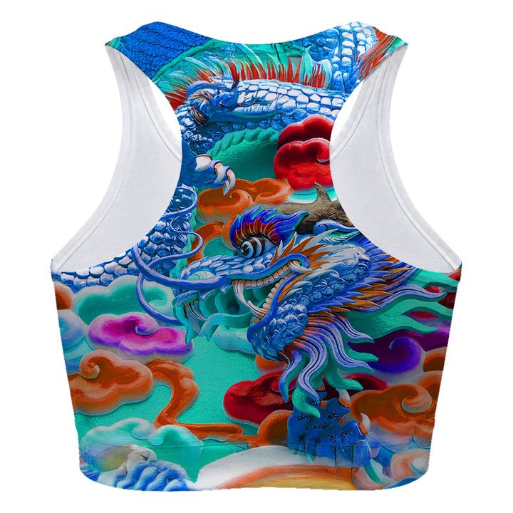 Dragon Blue Sport Bra Woman Underwear Beachwear Loungewear