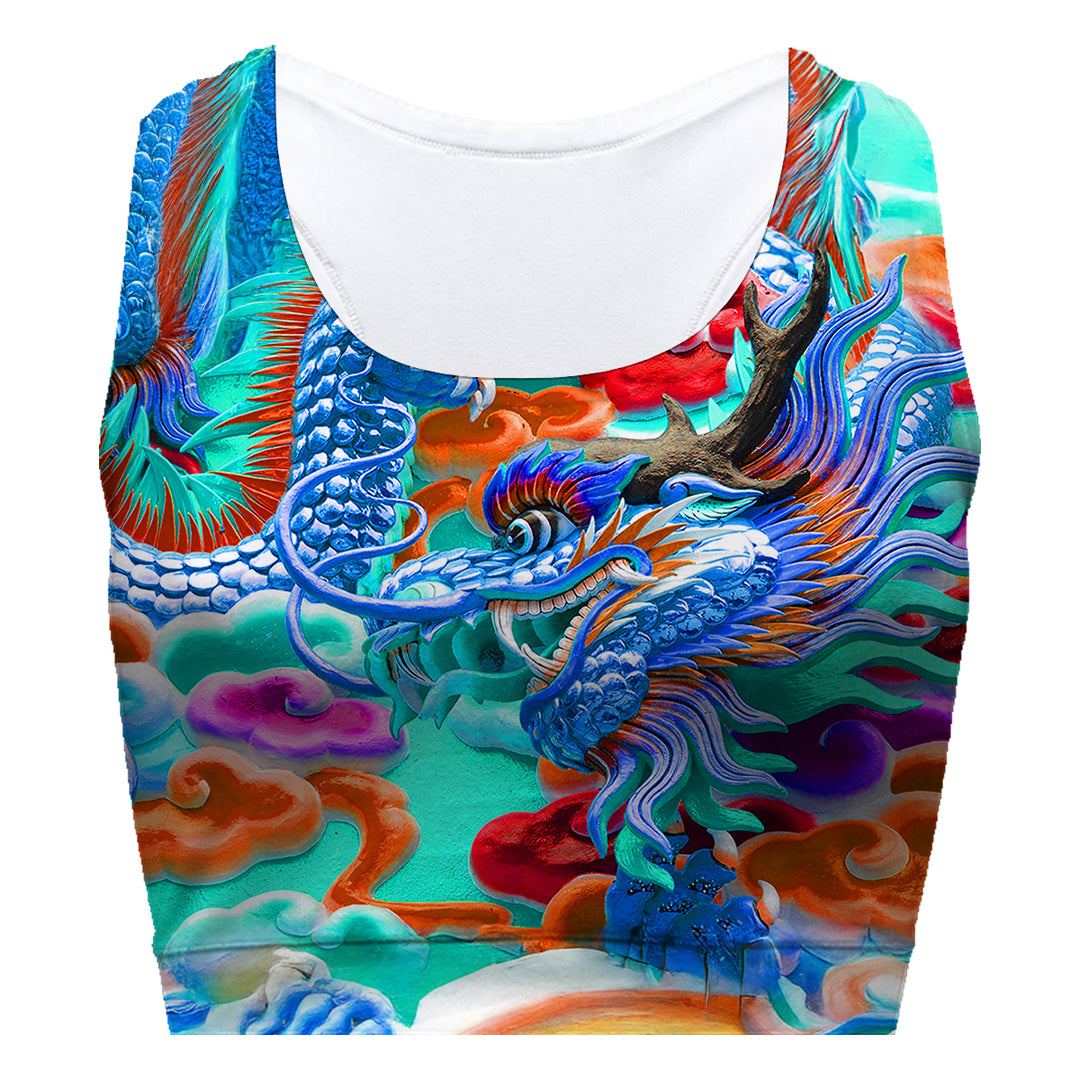 Dragon Blue Sport Bra Woman Underwear Beachwear Loungewear