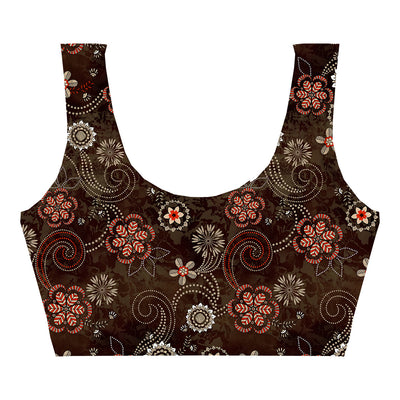 Ethnic Flowers Crop Top Woman Underwear Beachwear Loungewear