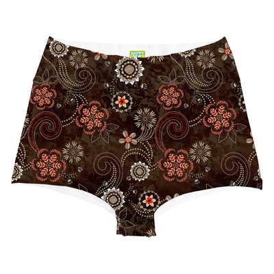 Ethnic Flowers Highwaist Woman Underwear Beachwear Loungewear